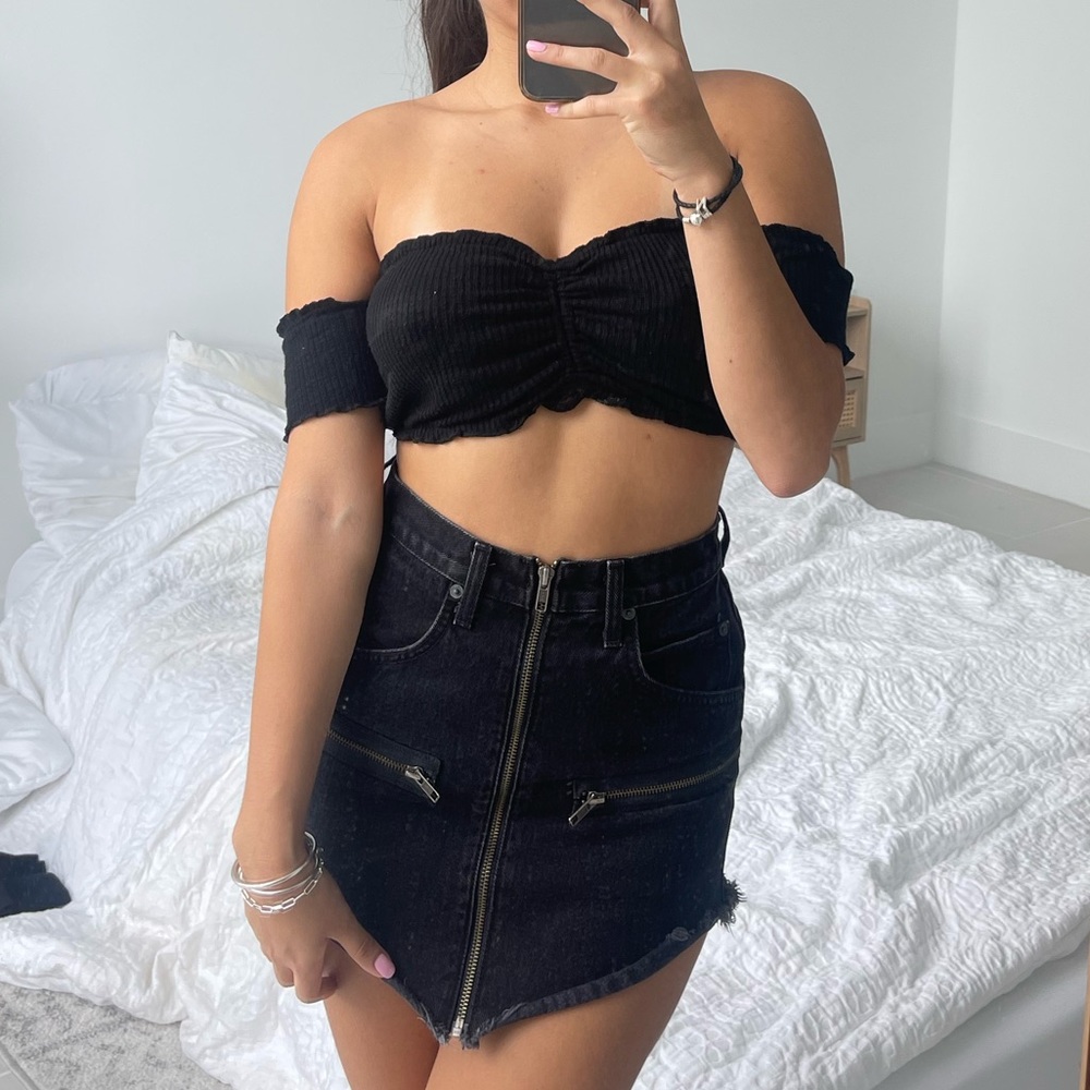 Black Jean Skirt